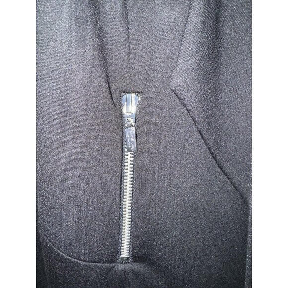 Chicos Suit Jacket Blazer 3 Stretch Ponte Black Zippers Washable - Picture 10 of 13